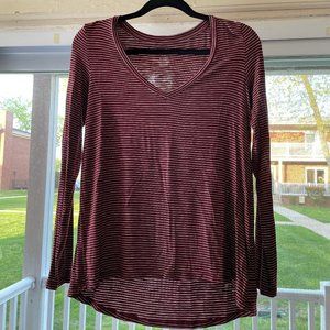 Maroon Soft and Sexy Slub V-Neck